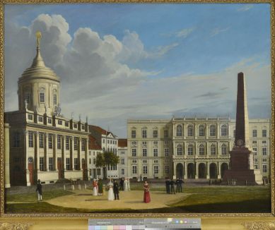 Johann Wilhelm Gottfried Barth, Der Alte Markt in Potsdam nach Südosten mit Altem Rathaus und Palast Barberini, 1823 © Potsdam Museum, Foto Michael Lüder